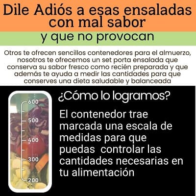 SET CONTENEDOR PARA ENSALADA FRUTA Y CEREAL