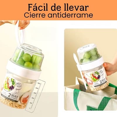SET CONTENEDOR PARA ENSALADA FRUTA Y CEREAL