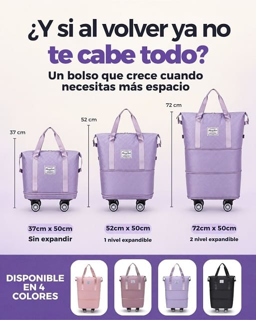 Bolso de viaje expandible con ruedas - Crece cuando necesitas más espacio