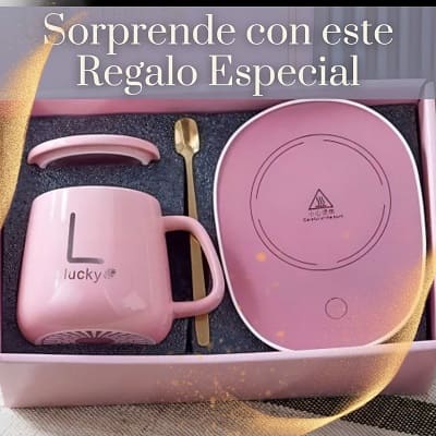 Set Mug de Lujo con Calentador