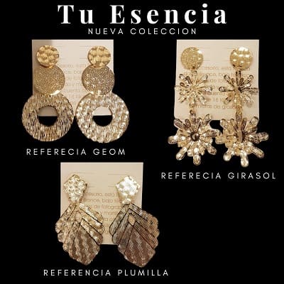 COLECCION TU ESENCIA ARETES BAÑO ORO 18K
