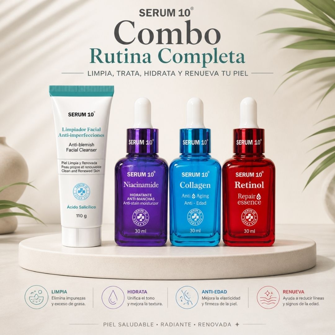 Kit Facial Anti Manchas y Anti Edad Serum 10 | Niacinamida, Retinol y Colágeno