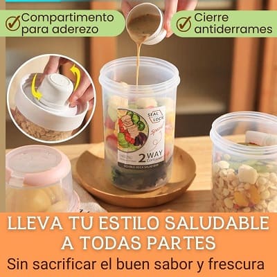 SET CONTENEDOR PARA ENSALADA FRUTA Y CEREAL