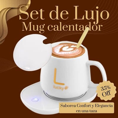 Set Mug de Lujo con Calentador