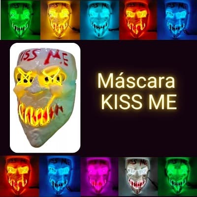 Mascaras Led para Halloween Purga Payasos Kiss Me Conejita