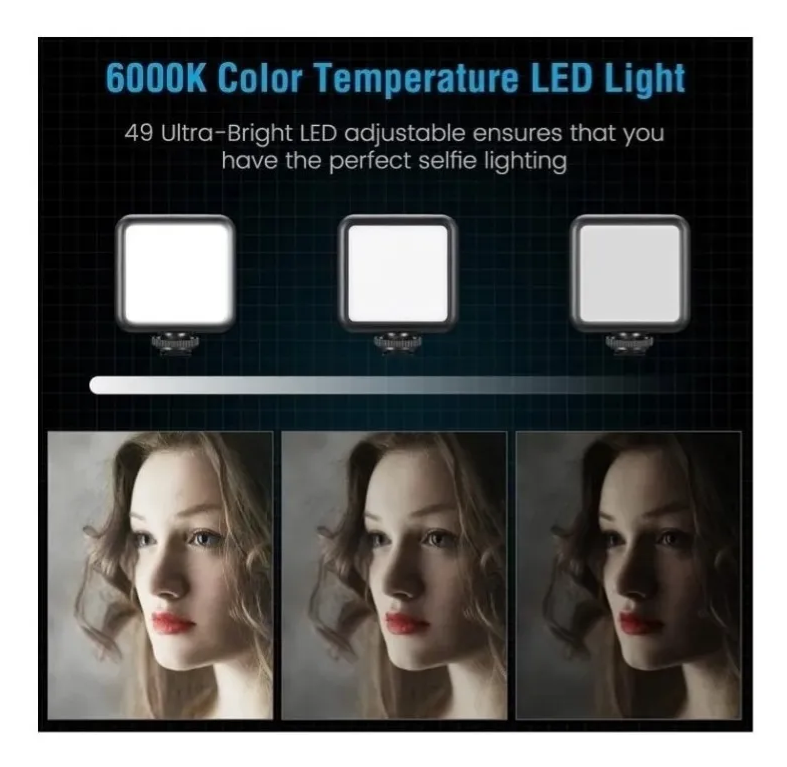 Kit Para Streaming Vlogs Mini Trípode Luz Relleno Micrófono
