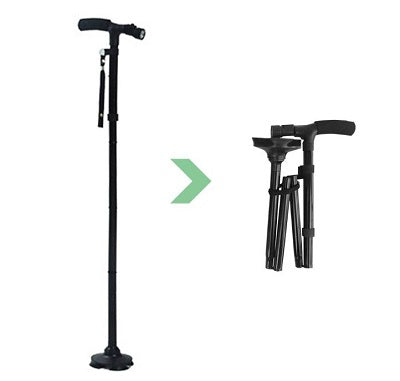 BASTÓN PLEGABLE CON LINTERNA